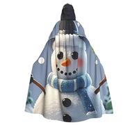 BYPPJGH Capa con capucha de Halloween para adultos, muñeco de nieve feliz, capa de longitud completa, disfraz de Halloween, Navidad, cosplay, para hombres y mujeres
