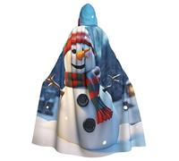BYPPJGH Capa con capucha de Halloween para adultos, muñeco de nieve feliz, capa de longitud completa, disfraz de Halloween, Navidad, cosplay, para hombres y mujeres