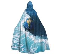 BYPPJGH Capa con capucha de Halloween para adultos, tonos tierra y ondas, capa de longitud completa, disfraz de Halloween, Navidad, cosplay, para hombres y mujeres