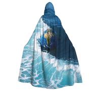 BYPPJGH Capa con capucha de Halloween para adultos, tonos tierra y ondas, capa de longitud completa, disfraz de Halloween, Navidad, cosplay, para hombres y mujeres