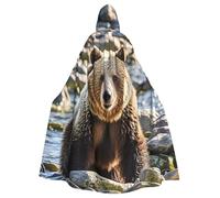 BYPPJGH Capa con capucha de Halloween para encuentro de adultos, con diseño de oso animal, capa de longitud completa, disfraz de Halloween, Navidad, cosplay, para hombres y mujeres