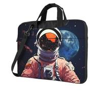 BYPPJGH Cool Man In Outer Space Galaxy - Bolso de hombro para laptop para hombres y mujeres, maletín con asa de correa, bolsa impermeable para laptop, Black, 15.6 inch