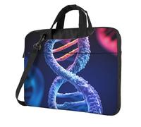 BYPPJGH Dna Genetic Helix - Bolsa de hombro para laptop para hombres y mujeres, maletín con asa de correa, bolsa impermeable para laptop, Black, 13 inch