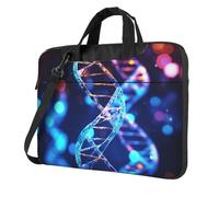 BYPPJGH Dna Genetic Helix - Bolsa de hombro para laptop para hombres y mujeres, maletín con asa de correa, bolsa impermeable para laptop, Black, 15.6 inch