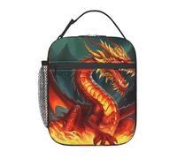BYPPJGH Dragon King in Fire - Lonchera térmica reutilizable de gran capacidad, a prueba de fugas, bolsas de comida para mujeres y hombres, trabajo, oficina, picnic, viajes