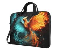BYPPJGH Fire And Water Phoenix - Bolsa de hombro para laptop para hombres y mujeres, maletín con asa de correa, bolsa impermeable para laptop, Black, 13 inch