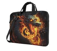 BYPPJGH Fire Chinese Dragon - Bolsa de hombro para laptop para hombres y mujeres, maletín con asa de correa, impermeable, bolsa para laptop, Black, 14 inch