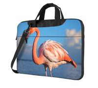 BYPPJGH Flamingo In Water Ripple - Bolsa de hombro para laptop para hombres y mujeres, maletín con asa de correa, impermeable, bolsa para portátil, Black, 13 inch