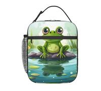 BYPPJGH Frog On A Pond - Lonchera térmica reutilizable de gran capacidad, a prueba de fugas, bolsas de comida para mujeres y hombres, trabajo, oficina, picnic, viajes