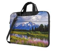 BYPPJGH Grand Teton National Park - Bolsa de hombro para laptop para hombres y mujeres, bolsa de mensajero con asa de correa, bolsa impermeable para laptop, Black, 13 inch