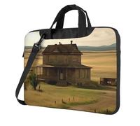 BYPPJGH House On The Prairie - Bolsa de hombro para laptop para hombres y mujeres, maletín con asa de correa, bolsa impermeable para laptop, Black, 14 inch