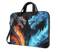 BYPPJGH Ice And Fire Dragons - Bolsa de hombro para laptop para hombres y mujeres, maletín con asa de correa, bolsa impermeable para laptop, Black, 14 inch