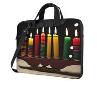 BYPPJGH Kwanzaa Candles - Bolso bandolera impermeable para laptop para hombres y mujeres, con asa de correa, bolsa impermeable para laptop, Black, 14 inch