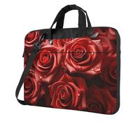 BYPPJGH Many Red Roses - Bolsa de hombro para laptop para hombres y mujeres, maletín con asa de correa, bolsa impermeable para laptop, Black, 13 inch