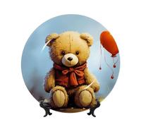 BYPPJGH Miss You Bear - Platos decorativos de cerámica de porcelana china con soporte de exhibición hecho a mano, adorno de cerámica con personalidad, plato de cena de porcelana, manualidades para