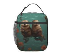 BYPPJGH Otters in Love - Lonchera térmica reutilizable de gran capacidad, a prueba de fugas, bolsas de comida para mujeres y hombres, trabajo, oficina, picnic, viajes