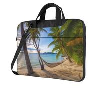 BYPPJGH Paradise Beach Palm Trees - Bolsa de hombro para laptop para hombres y mujeres, maletín con asa de correa, bolsa impermeable para laptop, Black, 13 inch