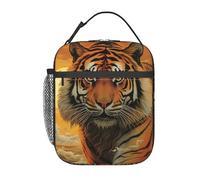 BYPPJGH Rising Sun Tiger - Lonchera térmica reutilizable de gran capacidad, a prueba de fugas, bolsas de comida para mujeres y hombres, trabajo, oficina, picnic, viajes