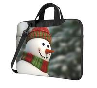 BYPPJGH Smile Gaze - Bolsa de hombro para laptop con diseño de muñeco de nieve para hombres y mujeres, bolsa de mensajero con asa de correa, bolsa impermeable para laptop, Black, 13 inch