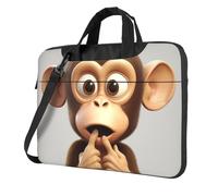 BYPPJGH The Silent Monkey - Bolsa de hombro para laptop para hombres y mujeres, maletín con asa de correa, bolsa impermeable para laptop, Black, 15.6 inch