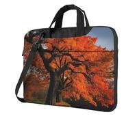 BYPPJGH Tree In The Fall - Bolsa de hombro para laptop para hombres y mujeres, bolsa de mensajero con asa de correa, bolsa impermeable para laptop, Black, 14 inch