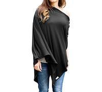 Byrd & Blume Funda de lactancia para maternidad, transpirable, ligera, para lactancia, chal, bufanda, poncho completo 360 (negro, talla única)