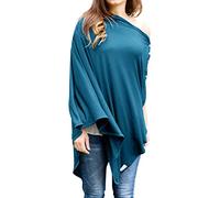 Byrd & Blume Maternity Nursing Cover Breathable Lightweight Breastfeeding Cover Wrap Shawl Scarf Poncho Full 360 (Marine, One size)