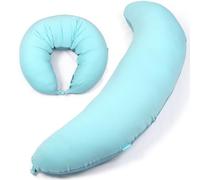 BYRIVER Almohada corporal en forma de C de 39 pulgadas para dormir de lado, para adultos, hombres y mujeres, almohada de alivio de ansiedad, almohada pequeña de embarazo, apoyo para piernas y