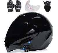 Byroads Casco de Moto Modular Bluetooth Integrado con un Micrófono Incorporado Anti Niebla Visera Doble ECE/Dot Homologado Adultos Hombres Mujeres Cascos Moto para Adulto 55~62cm