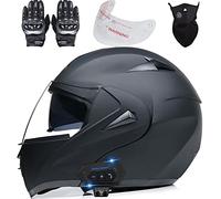 Byroads Casco de Moto Modular Bluetooth Integrado con un Micrófono Incorporado Anti Niebla Visera Doble ECE/Dot Homologado Adultos Hombres Mujeres Cascos Moto 55~62cm