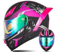 Byroads Casco de Moto Modular con Bluetooth Slot Integrado, ECE Homologado Casco Integrales Moto Jet Scooter para Mujer Hombre Adultos,con Doble Visera Casco Bluetooth Flip Up