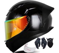 Byroads Casco Moto Integral con ECER22.06 Homologado, Cascos Integral para Motocicleta Doble Visera Anti Vaho, Full Face Motocross Scooter Personalidad Helmet para Hombre Mujer 55~64CM