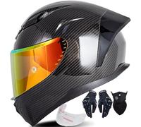 Byroads Casco Moto Integral con ECER22.06 Homologado, Cascos Integral para Motocicleta Doble Visera Anti Vaho, Full Face Motocross Scooter Personalidad Helmet para Hombre Mujer 55~64CM