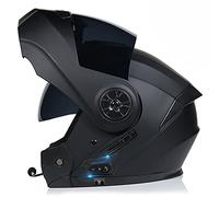 Byroads Casco plegable con Bluetooth, casco de moto integrado Bluetooth DOT/ECE aprobado para motocicleta, casco completo, antiempañamiento, doble espejo, unisex, 55 ~ 62 cm