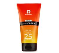 BYROKKO Crema solar corporal SPF 25, 150 ml, protección solar de banda ancha para pieles sensibles, ligera, no grasa, con manteca de karité, vitamina E y aroma tropical, sin velo blanco