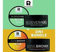 Byrokko Shine Brown - Crema aceleradora del bronceado prémium (190 ml) + gel after sun con aloe vera (200 ml), ingredientes naturales, solo necesitas una tumbona y un poco de sol.