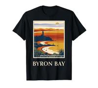 Byron Bay, Nueva Gales del Sur, Surf Coast, diseño Retro Vintage Camiseta