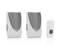 Byron BY236FE - Pack de 2 timbres de Puerta inalámbricos con LED y pulsador