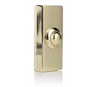 Byron DBW-21027 Timbre Universal, Pulsador de timbre con cable, 2 hilos, color latón