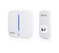 Byron DBY-23431 - Juego de timbre portátil inalámbrico, pulsador de puerta sin tacto, sensor de onda, alcance de 100 m, color blanco
