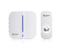 Byron DBY-23431 - Kit de timbre inalámbrico y sin contacto, sin necesidad de presionar el botón, alcance de 100 m en campo abierto, 60 melodías blanco