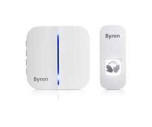 Byron DBY-23431 - Kit de timbre inalámbrico y sin contacto, sin necesidad de presionar el botón, alcance de 100 m en campo abierto, 60 melodías blanco