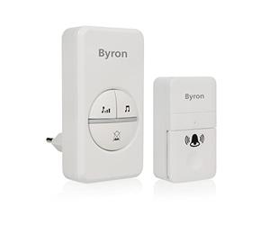 Byron DBY-23442 - Kit de timbre de puerta inalámbrico, energía cinética, color blanco