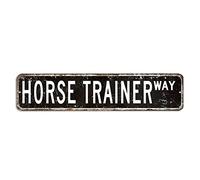 BYRON HOYLE Cartel de metal para entrenador de caballos, entrenador de caballos, regalo entrenador de caballos, decoración vintage, divertido cartel de metal de calle, estilo shabby chic, decoración
