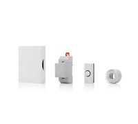 Byron Timbre de Puerta Alámbrico, Instalación de 2 Hilos, Cable de 5 m | Sonido ding-dong, Nivel sonoro 85 dB, Pulsador blanco, Montaje en pared, 10.015.46