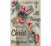 Bysincy Kit de pintura de diamante 5D para adultos cruz de 30,5 x 40,6 cm, cuentas redondas y completas, juego de manualidades con puntos de diamante, puedo hacer todas las cosas a través de Cristo que me fortalece