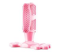 Bystar Juguetes masticables para cepillo de dientes para perro, palo de limpieza de dientes de perro, juguetes de cepillo de dientes dental de goma natural para perros de 0 a 40 libras (rosa-grande)