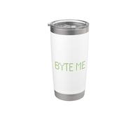 Byte Me Funny Computer Science Juego de palabras Broma G esarrollador Humor Vaso térmico de acero inoxidable de doble pared