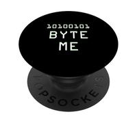 Byte Me Programación de Computadoras Humor PopSockets PopGrip Adhesivo