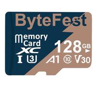 ByteFest 128GB Tarjeta de Memoria Mic roSD con Adaptador SD, UHS-I U3 Tarjeta Mic roSD Rápida, C10 A1 V30 Vídeo UHD TF Card para Camara Vigilancia Drone Gaming Console